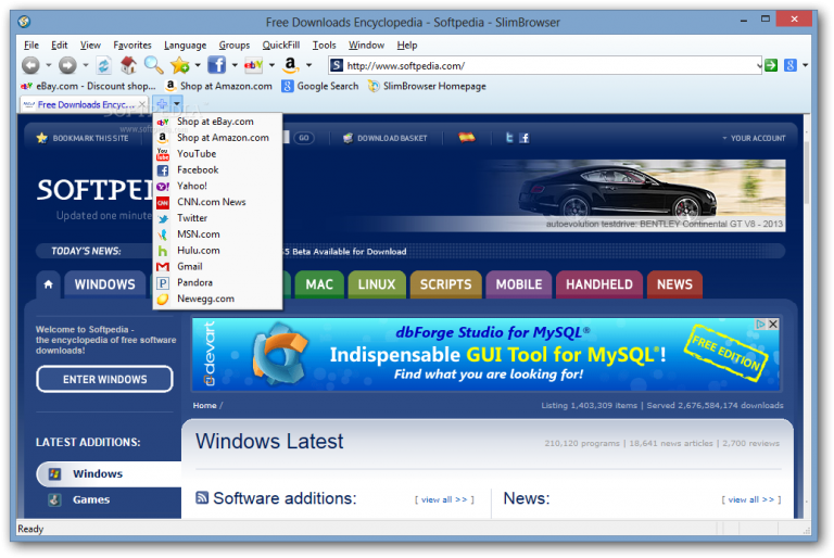 for windows download Slim Browser 18.0.0.0