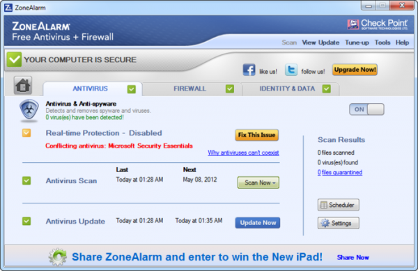zonealarm free antivirus firewall 2016 review